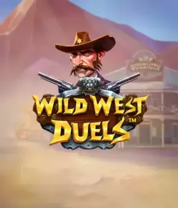  Immerse yourself in the wild world of "Wild West Duels" by Pragmatic Play, featuring a hardened gunslinger ready for a showdown. The image shows a fierce cowboy with crossed pistols, framed by a dusty Western town. His intense eyes and authentic attire highlight the theme of the Old West. The game's title is prominently featured in a rustic font, complementing the adventurous theme. 